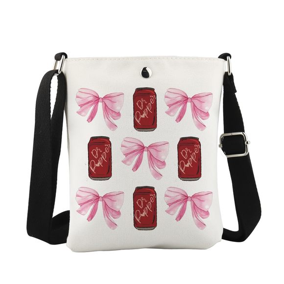Pink Bow Soda Drink Crossbody Bag Soda Addict Gift Soda Drink Lover Dr ^_^ - Picture 1 of 6
